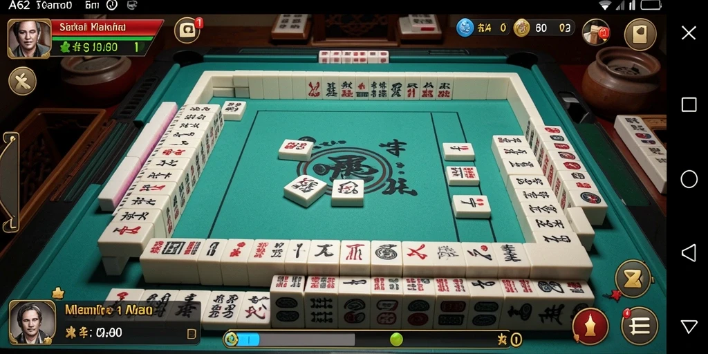 Screenshot permainan AA62 menampilkan grafis Mahjong yang menawan.