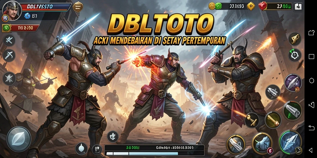 Tangkapan layar utama DBLTOTO yang menampilkan pertempuran yang seru.