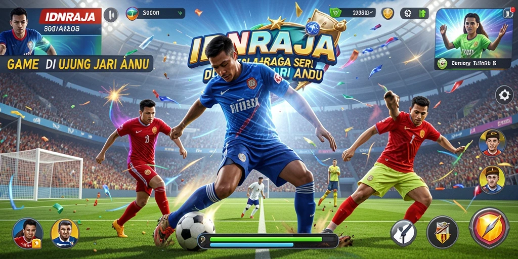 Tampilan gameplay seru dari IDNRAJA di lapangan olahraga.
