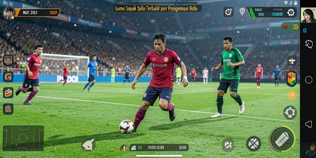 Tampilan gameplay mendebarkan dalam IN22 dengan aksi sepak bola yang intens.