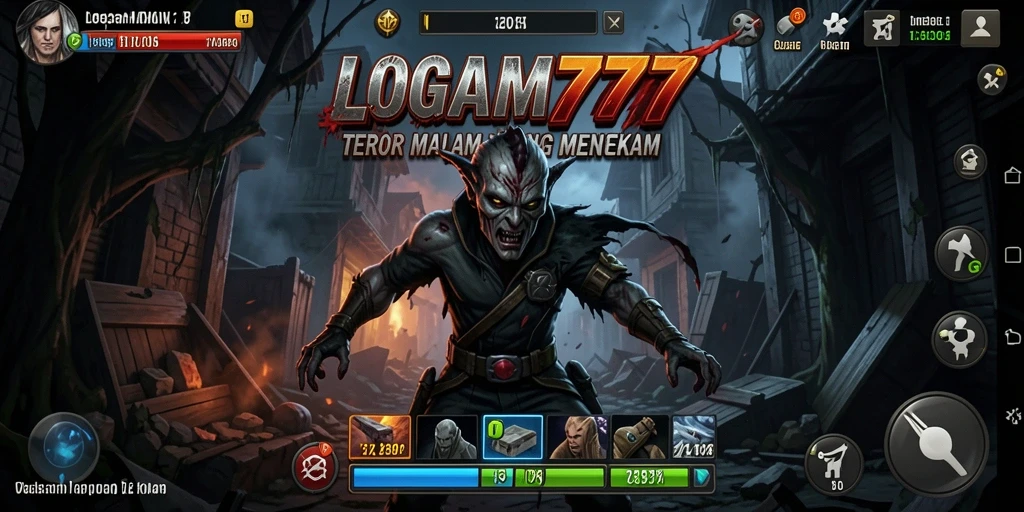 Visual menegangkan dari gameplay LOGAM777 yang mendebarkan.