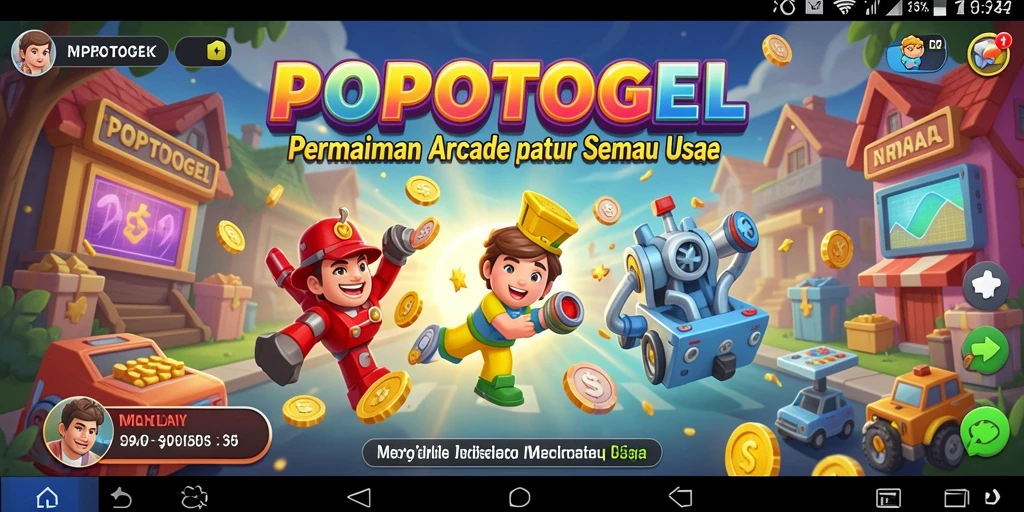 Tampilan gameplay seru dari POPOTOGEL dengan aksi cepat dan warna-warni.