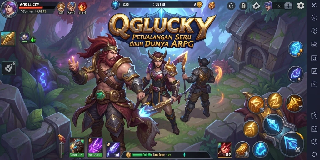 Gameplay seru QGLUCKY dengan pertarungan yang mendebarkan.