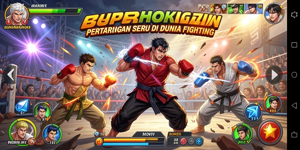 Tangkapan layar menunjukkan karakter bertarung dengan efek visual yang menakjubkan.