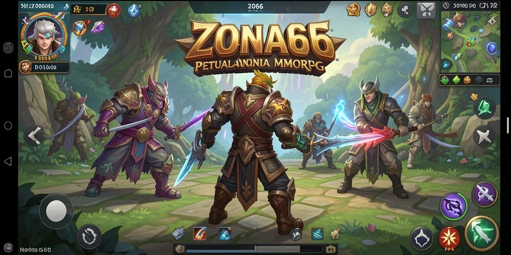 Tangkapan layar gameplay ZONA66 yang menampilkan petualangan seru dalam MMORPG.